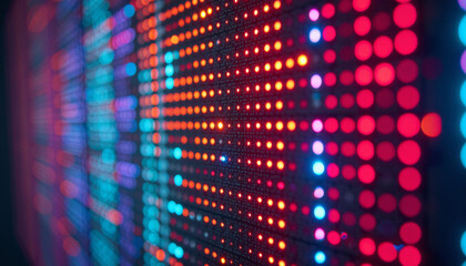 Obraz premium Dynamic LED Display with Vibrant Colors: A Technological Masterpiece