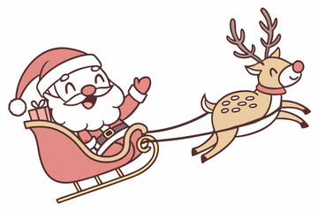 reindeer and santa claus