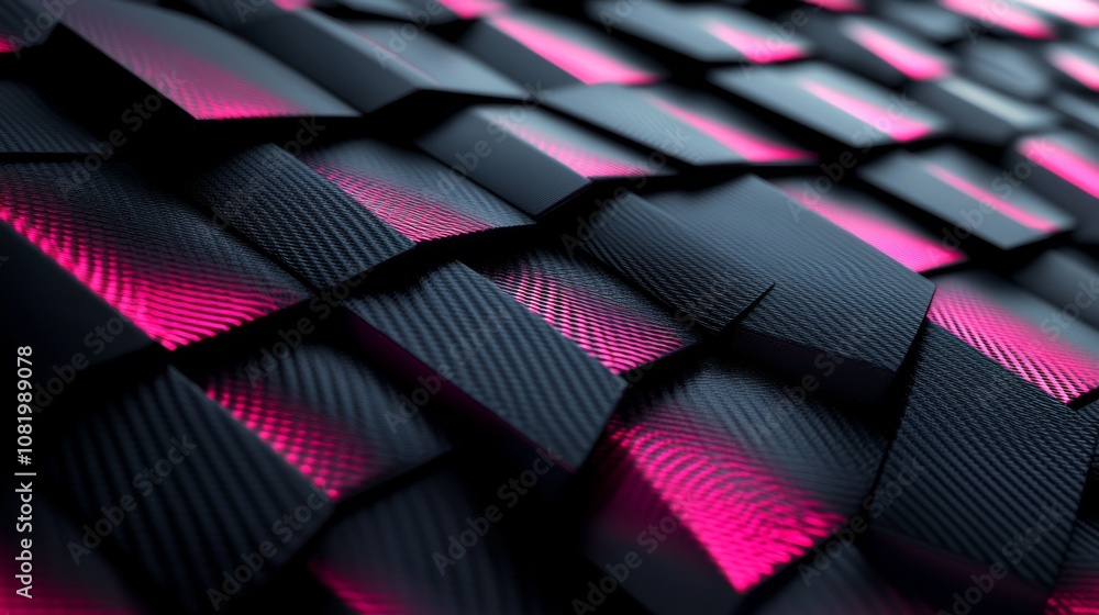 Poster abstract textured surface with layers and shadows enhancing visual depth, highlighted by a vibrant p