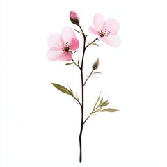 Fototapeta premium Delicate Pink Blossom on White Background