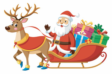 santa claus with reindeer