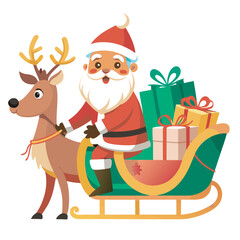 santa claus and reindeer
