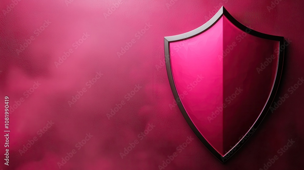 Aufkleber quantum computing of cryptography concept. a vibrant pink shield on a matte background, symbolizing 