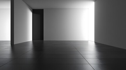 Obraz premium Dark Empty Floor with Spotlight for Creative Use 