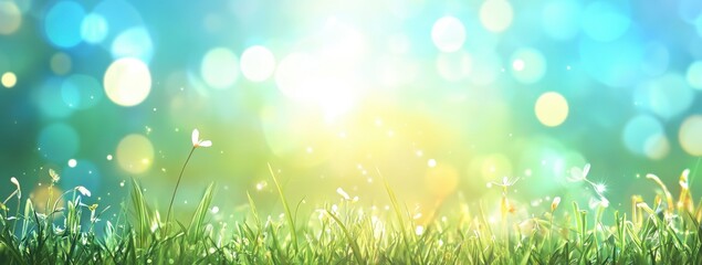 Obraz premium Blurred Spring Nature with Bokeh Effect on Sunny Day