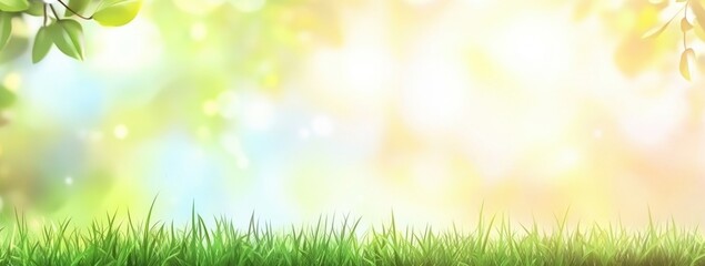 Obraz premium Sunny Spring Background with Bokeh Effect