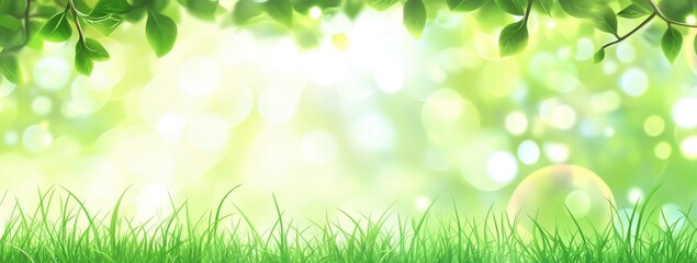 Fototapeta premium Abstract Spring Nature Background with Sun Rays