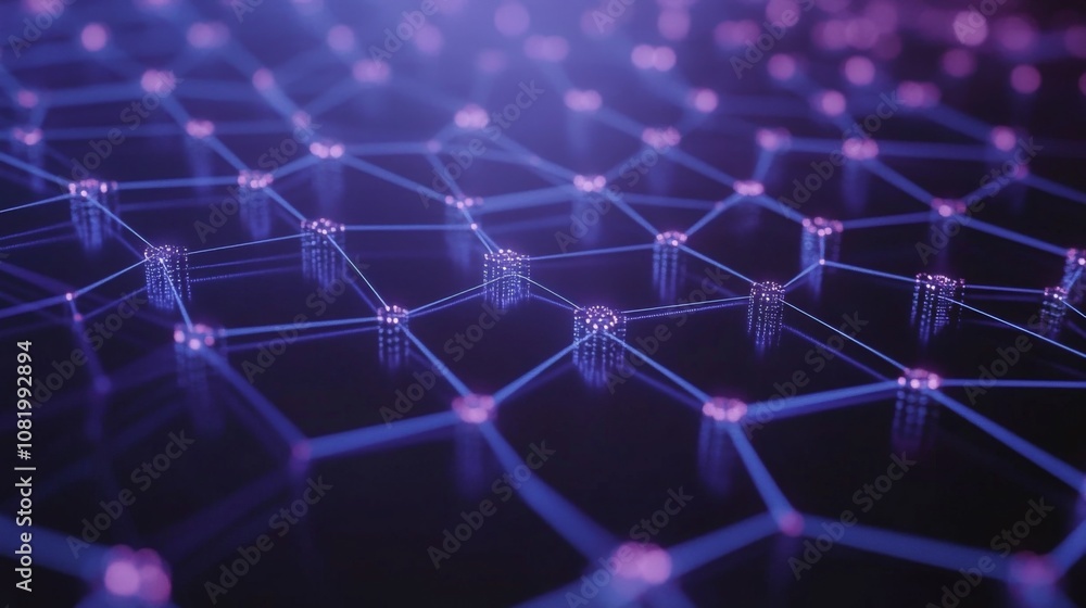 Poster abstract concept of digital network connection represented by lines and nodes in a futuristic design