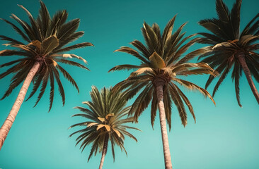 palm tree on blue background