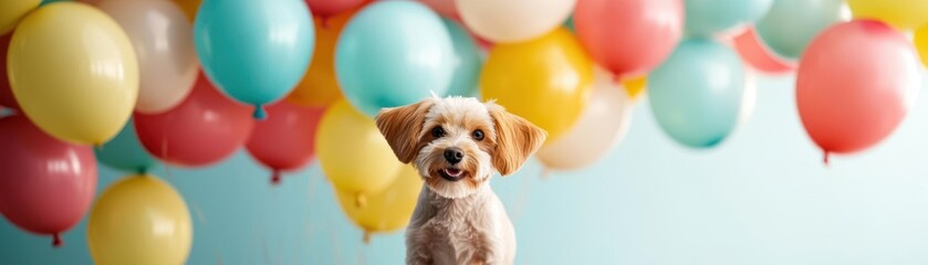 Colorful balloons forming a dynamic aerial pattern, creating a festive event atmosphere, balloon  colorful  aerial