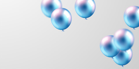 Banner template vector background design beautiful blue 3d balloon illustration