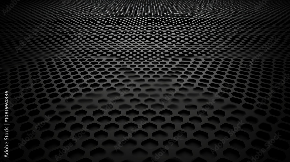 Aufkleber textured black background with a honeycomb pattern design for industrial, technology, or abstract vi