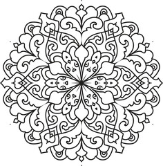 Mandala For Adult coloring page.Flower Outline mandala vector