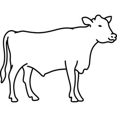 Young bull. Vector outline icon.