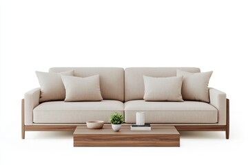 A minimalist living room that serves as a family room, designed with a focus on clean lines and aesthetic simplicity.