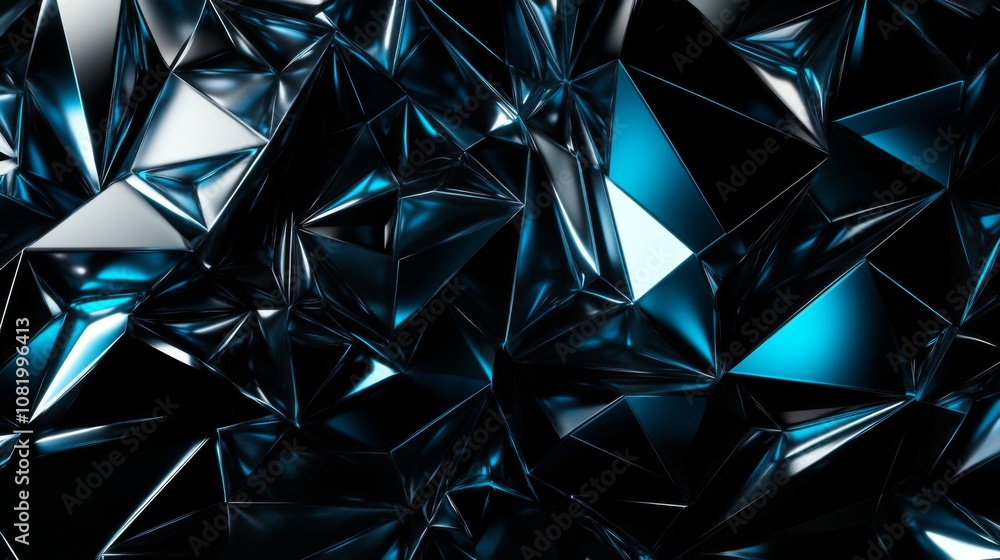 Leinwandbilder abstract geometric shapes with a glossy surface reflecting light, creating a visually stunning and d
