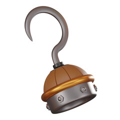 3D Render Pirate Hook Icon llustration