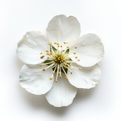 Elegant White Flower Isolated on Light Background