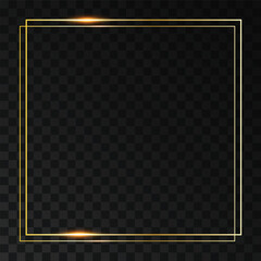 Realistic elegant geometric golden frame