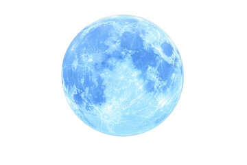 Full moon illuminated, showcasing its celestial features., transparent background
