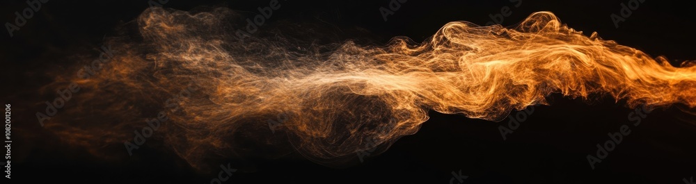 Poster captivating flowing fire smoke on a black background with dynamic movement and ethereal glow for cre