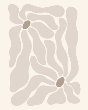 abstract fluid floral vector in a minimalist shape