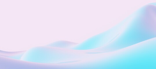 Abstract background blue wavy liquid 3d render