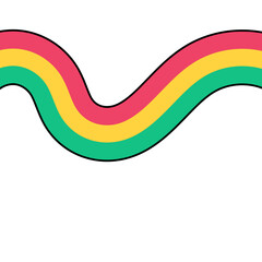 Wave Hippie Retro Rainbow Element