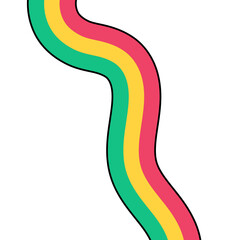 Wave Hippie Retro Rainbow Element