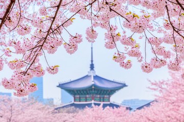 Obraz premium cherry blossom spring seoul south korea