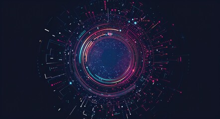 Fototapeta premium Circular Data. Big Data Visualization Concept for Data Analysis and Infographics Design