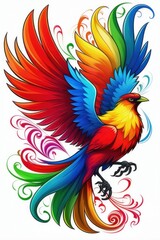 Obraz premium a colorful bird with a long tail and a colorful tail