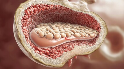 Naklejka premium Anatomy of Fat Tissue in Human Body