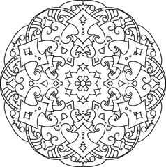 Mandala For Adult coloring page.Flower Outline mandala vector