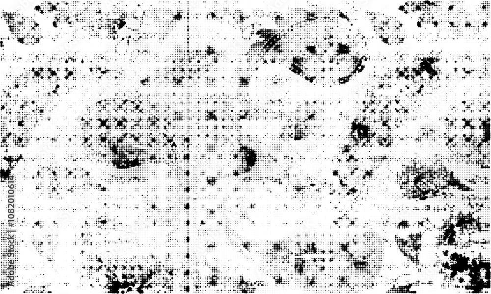 Poster Subtle halftone vector texture overlay. Monochrome abstract splattered background.