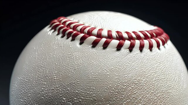 highlighting red stitching smooth slow motion movement 120 detailed close up footed ball team game equipment play american sport recreation artificial stripes us symbol closeup throw softball