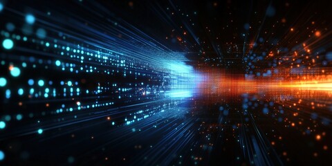 Obraz premium bstract digital background featuring dynamic lines, vibrant colors and modern technology. Suitable for creative projects related to digital innovations and contemporary design