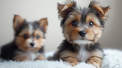 Isolated Yorkshire Terrier on a white background