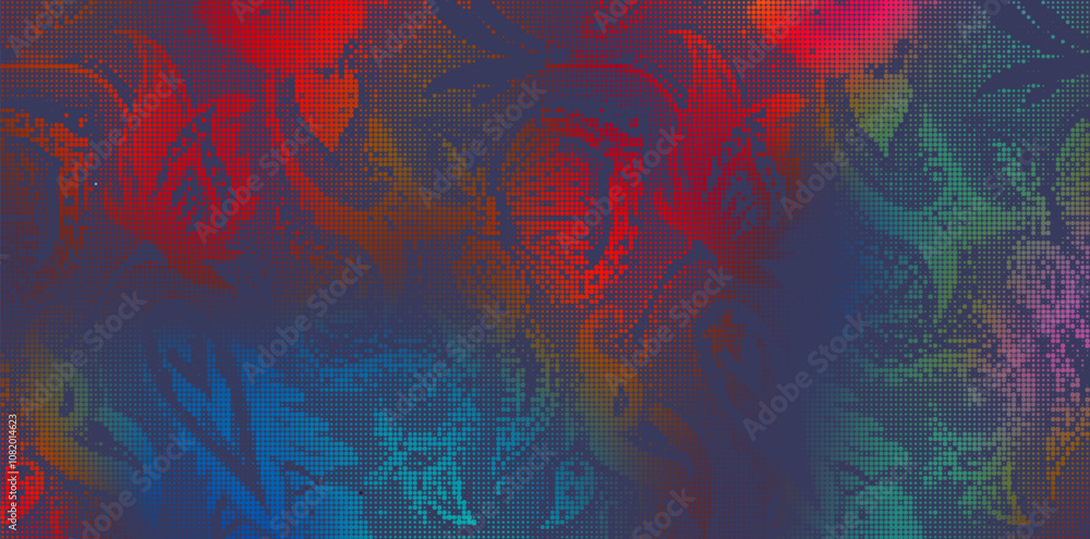 Poster abstract halftone textured illustration. vector blur paisley ornamental decorative background with h