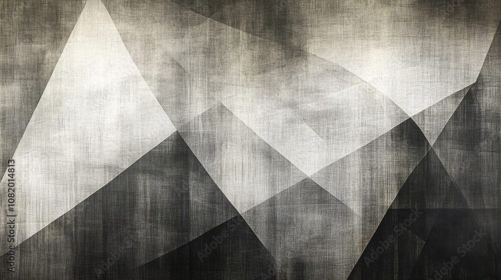 Poster Abstract Geometric Background Featuring Soft Textures and Gradients with Shades of Grey, Black, and White Ideal for Modern Design and Artistic Projects
