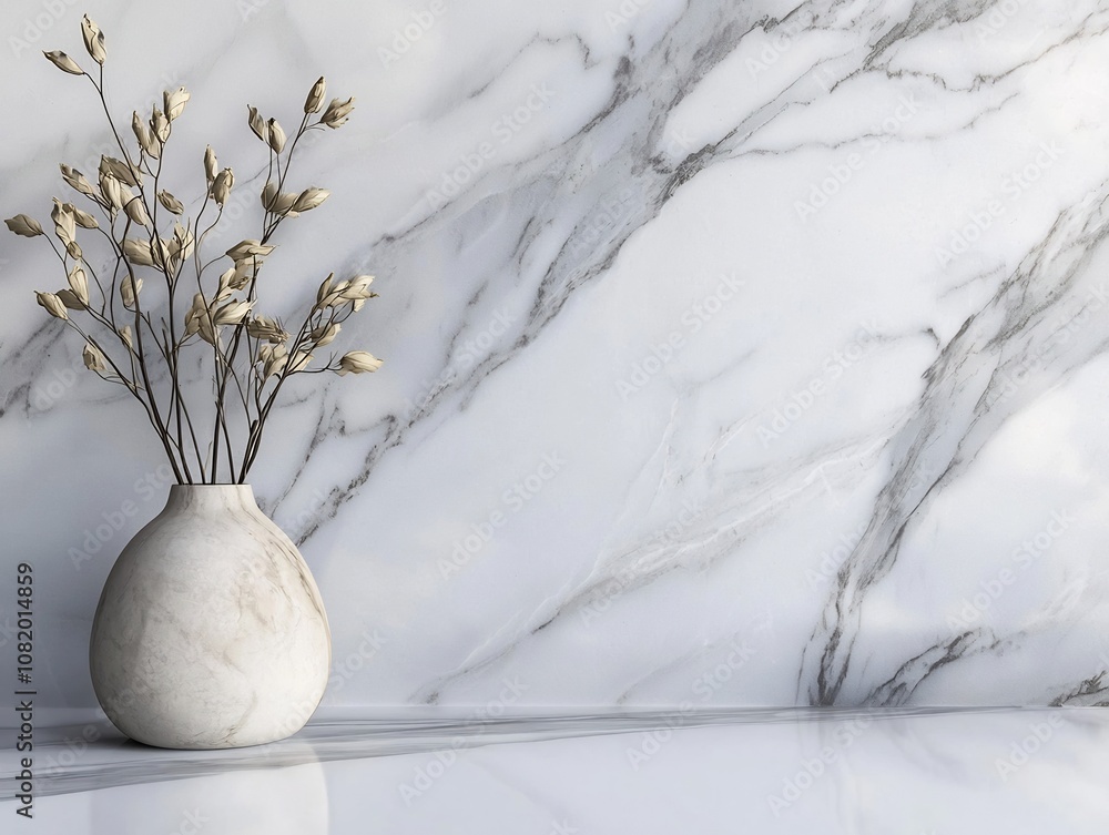 Poster minimalist marble mockup background with elegant veining pattern for luxury product display