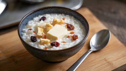 rice porridge in a bowl