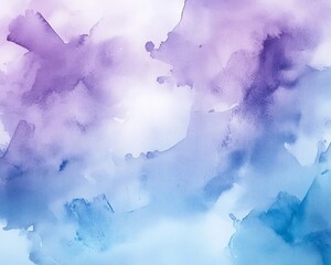 Dreamy Watercolor Wash Background in Soft Blue and Purple Hues for Creative Product Mockups