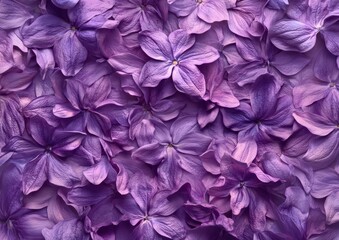 Obraz premium A Vibrant Array of Purple Lilac Petals in Soft Focus Creating an Elegant Floral Background for Design and Decoration Purposes