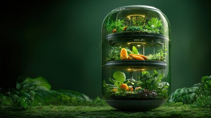 Create a multitiered indoor vegetable garden home guide futuristic environment innovative concept for sustainable living