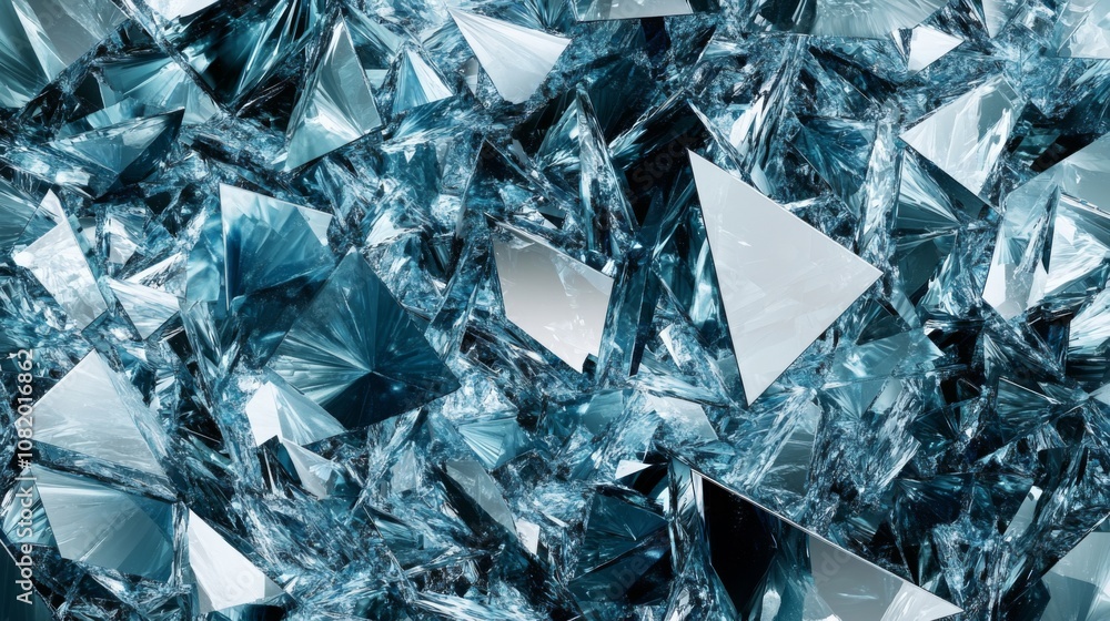 Aufkleber sparkling blue crystal diamonds unleashed in a stunning geometric layout for elegant backgrounds and