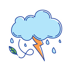 Weather and Climate Icon Illustration with bright colour palette in doodle style Ideal for environmental awareness and green projects designs.