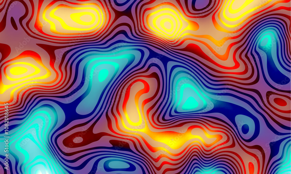 Aufkleber groovy psychedelic wave background for banner design. retro 60s 70s psychedelic pattern. modern wave
