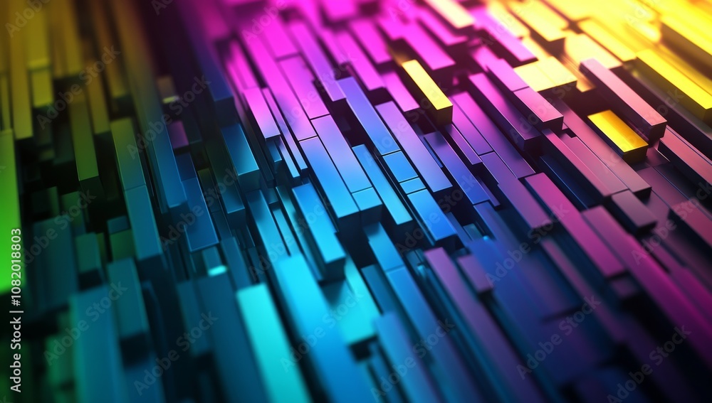 Aufkleber abstract digital data and technology background with light effect, big screen data center or server 