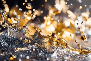 A close-up view of a water splash on a surface, suitable for use in scientific or educational contexts